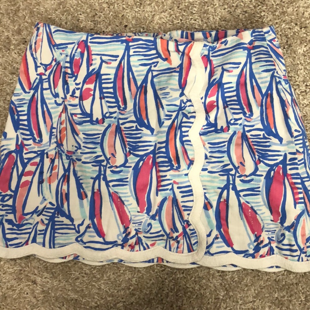 Lilly Pulitzer “red right return” sail boat skort
